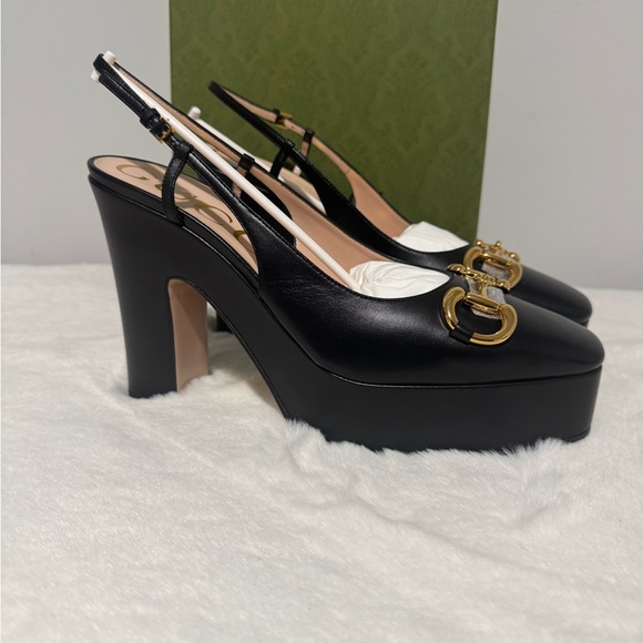 Gucci Black Slingback leather Heels - Picture 1 of 6